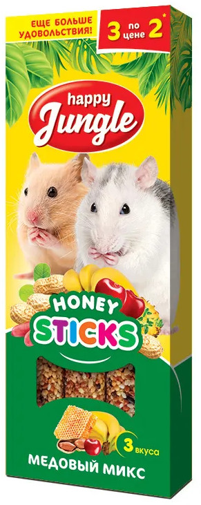 Палочки для мелких грызунов «Медовый микс» | Happy Jungle