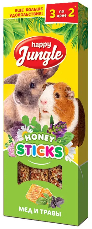 Палочки для крупных грызунов «Мед и травы» | Happy Jungle