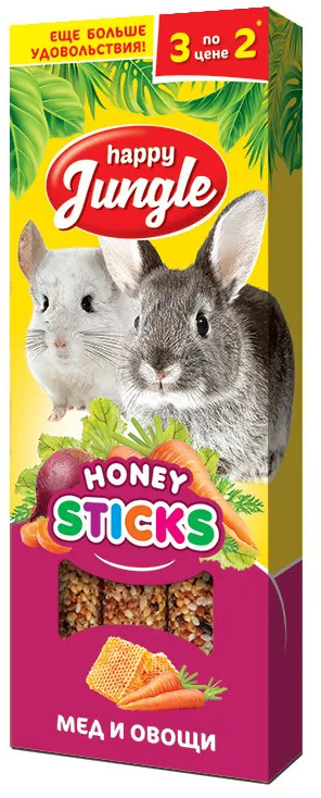 Палочки для крупных грызунов «Мед и овощи» | Happy Jungle