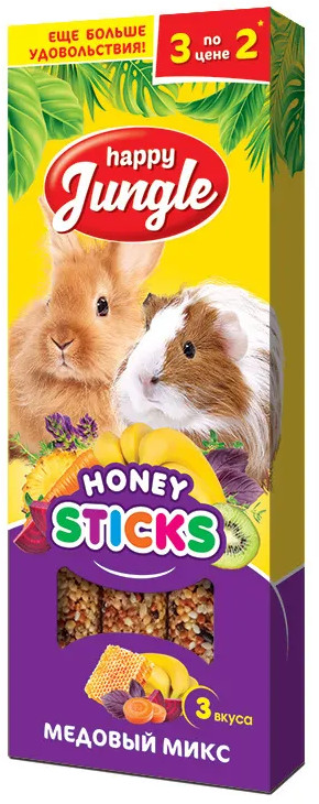 Палочки для крупных грызунов «Медовый микс» | Happy Jungle