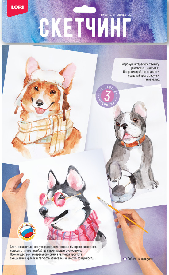 Набор для скетчинга «Собаки на прогулке» | Lori