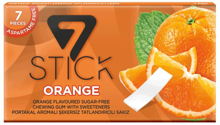 Жевательная резинка без аспартама со вкусом апельсина | 7STICK
