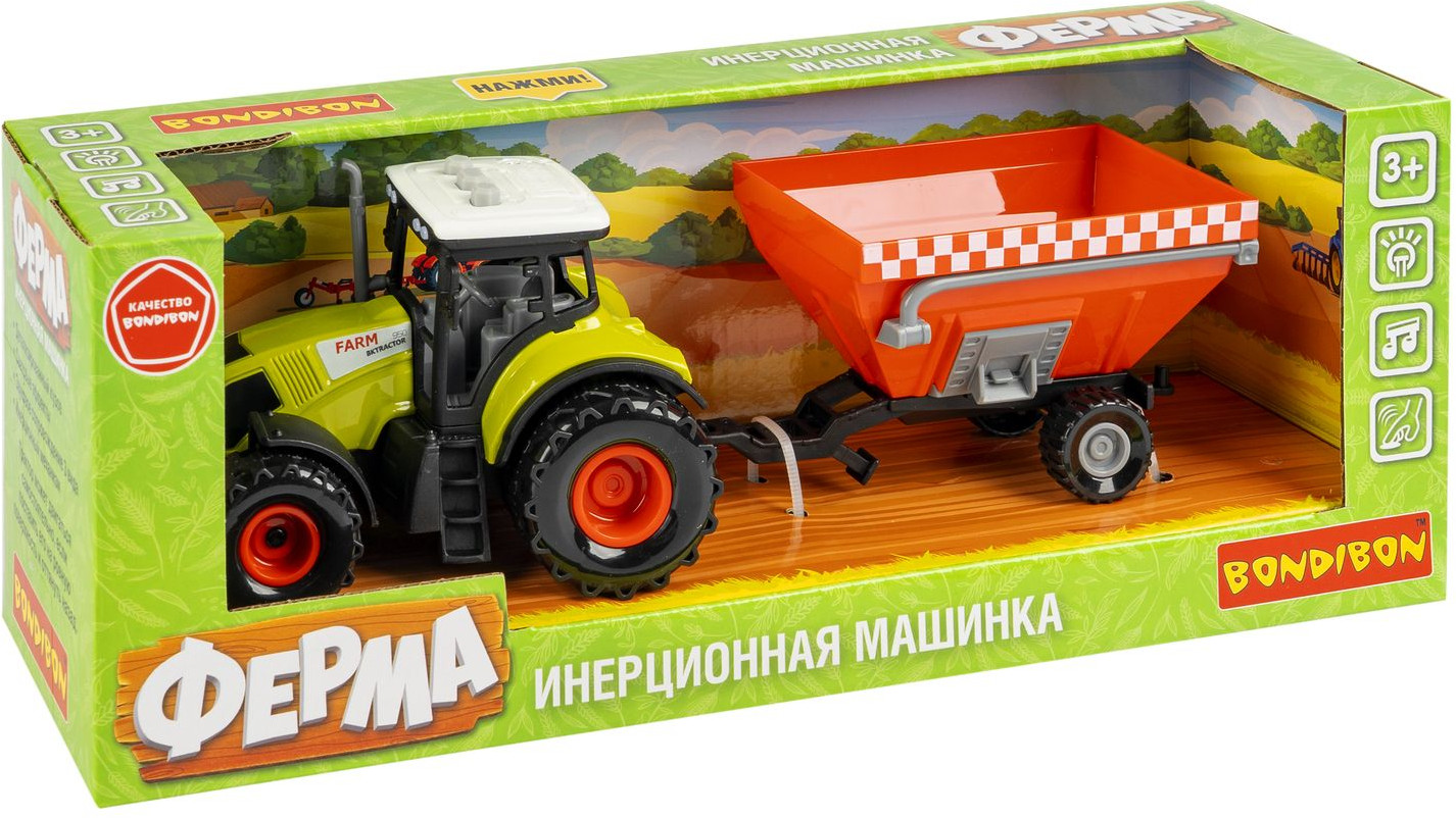Машина инерционная «Трактор с прицепом» | Ферма | Bondibon