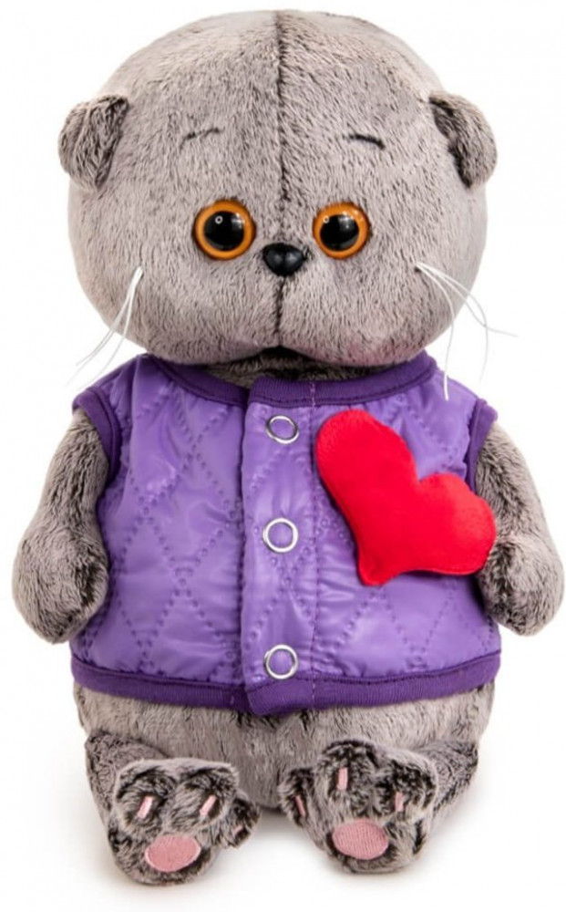 Игрушка мягкая «Басик в дутом жилете с сердечком» | Budi Basa