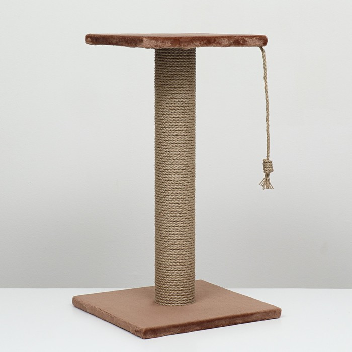 Когтеточка столбик на подставке с площадкой