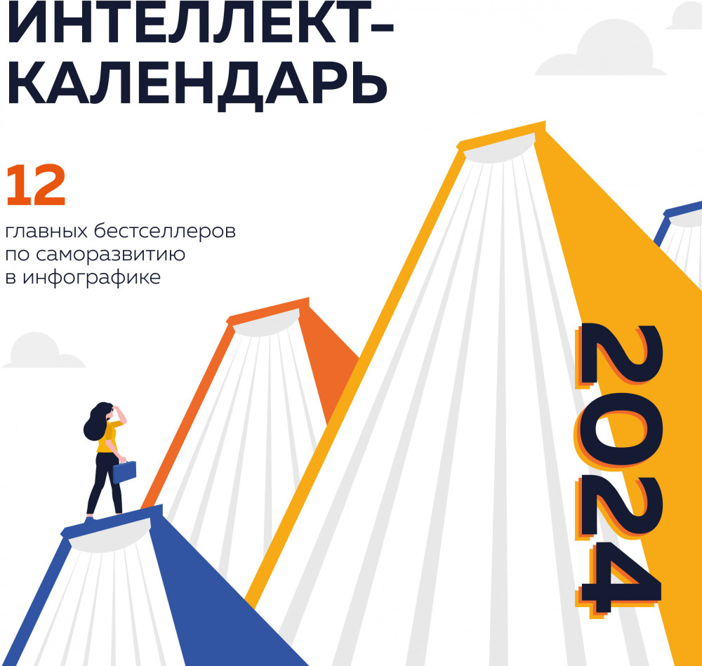 Календарь настенный на 2024 год «12 главных бестселлеров по саморазвитию в инфографике» | Календари настенные 2024 (300×300)