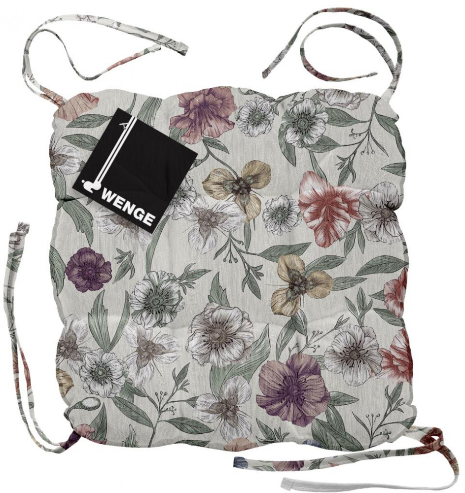 Чехол на табурет с тафтингом «The Garden of words» | Wenge