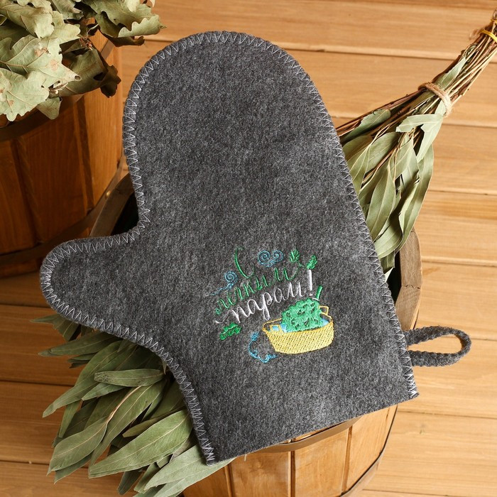 Рукавица для бани «Легкого пара!» | Банная забава