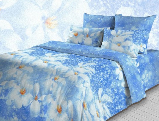 Комплект постельного белья «Голубые дали» (арт. 3834/1, 2-спальный, бязь, 2 наволочки 70х70) | ТДЛ Текстиль