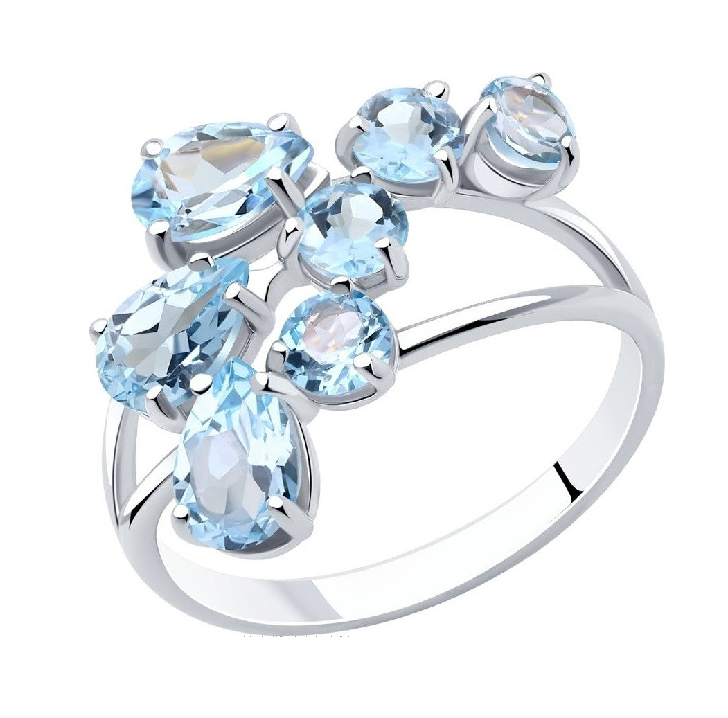 Кольцо из серебра с топазами | SOKOLOV