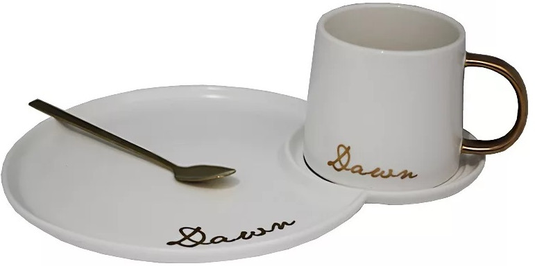 Чашка с блюдцем и ложкой | Lenardi