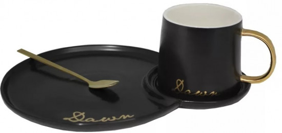 Чашка с блюдцем и ложкой