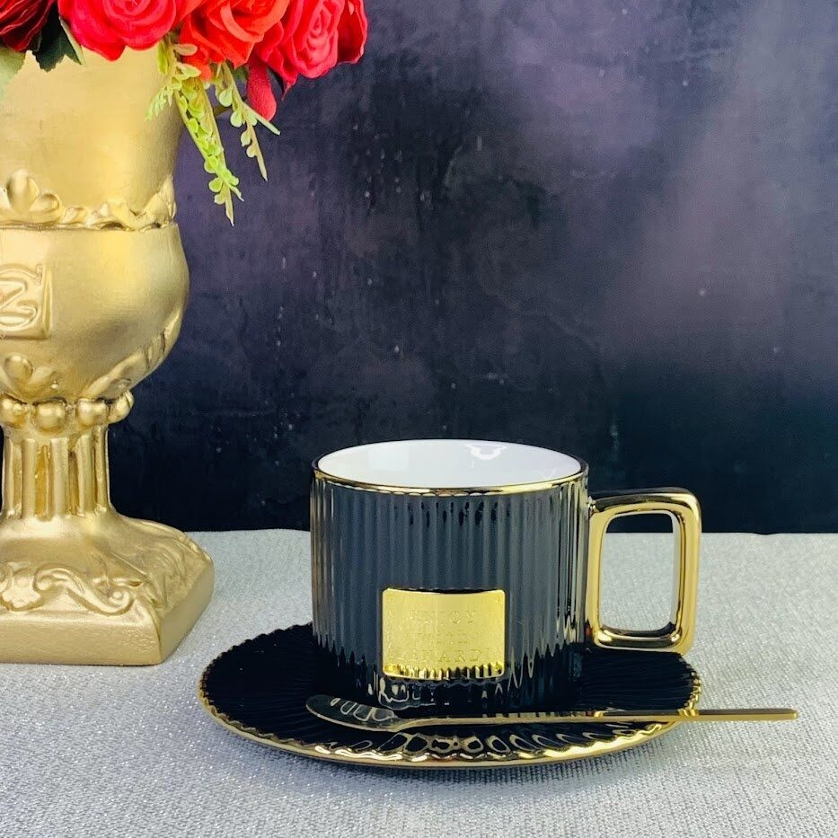 Чашка с блюдцем и ложкой | Lenardi