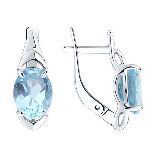 Серьги из серебра с топазами | Diamant