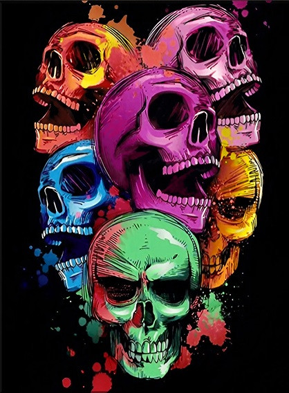 Картина по номерам «Поп Арт черепа» | Molly