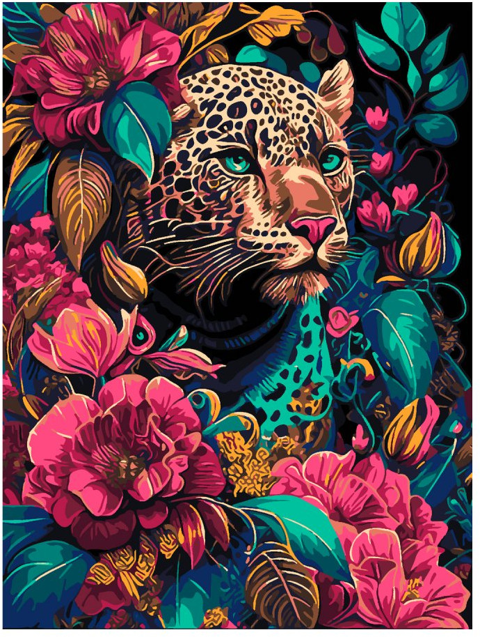 Картина по номерам «Прогулка в джунглях» | Lori