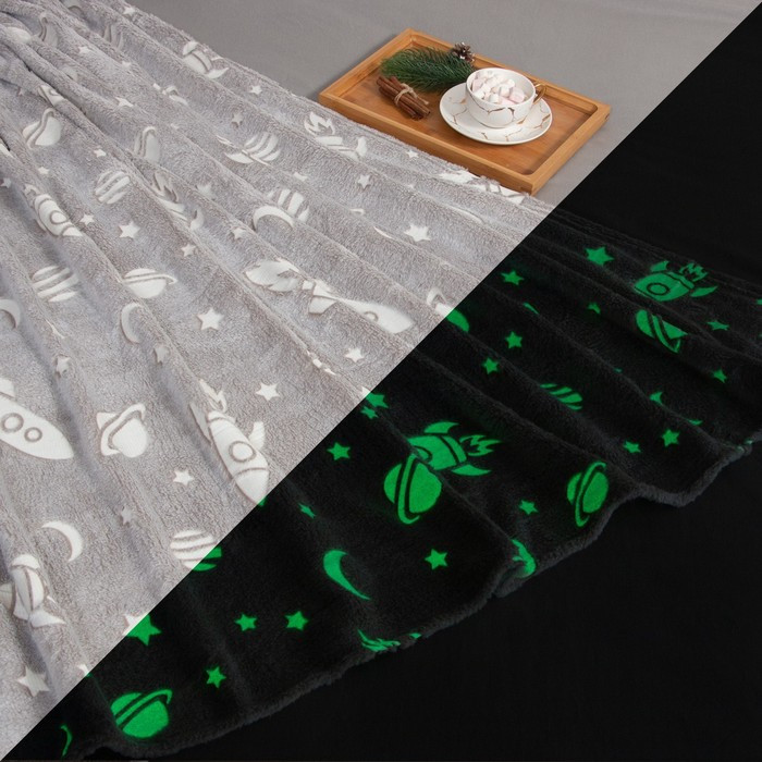 Плед светящийся в темноте «Космос» | Luminous | Этель