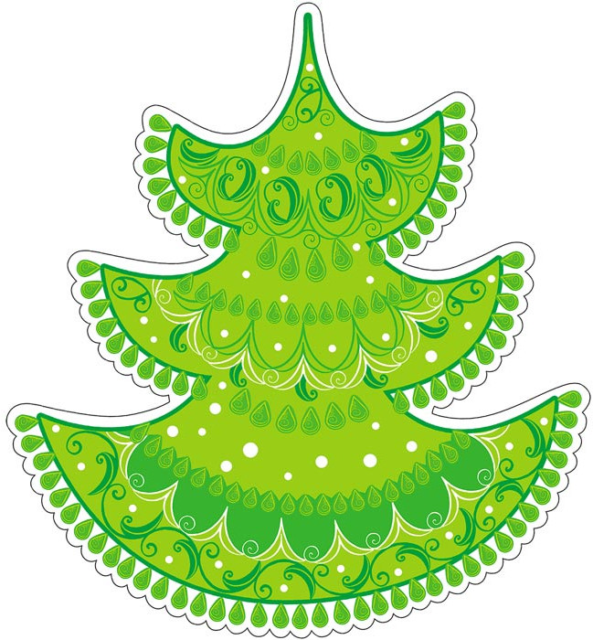 Плакат вырубной «Новогодняя ёлочка» | Плакат вырубной А4