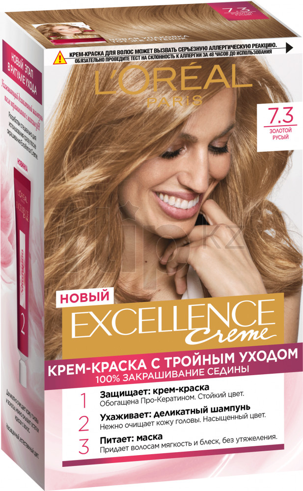 Крем-краска для волос, оттенок 7.3 Золотой русый | Excellence | L'Oreal Paris