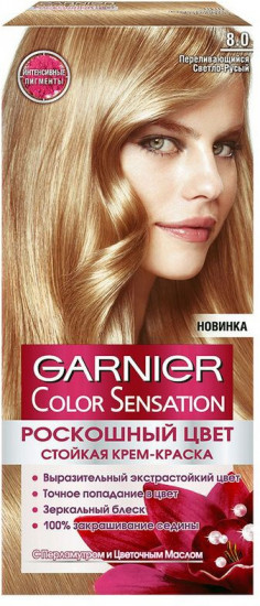 Краска для волос «Роскошь цвета», оттенок 8.0 Переливающийся светло-русый