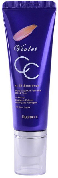 CC-крем для лица с коллагеном и черникой SPF50+, оттенок 23 Sand beige | Deoproce