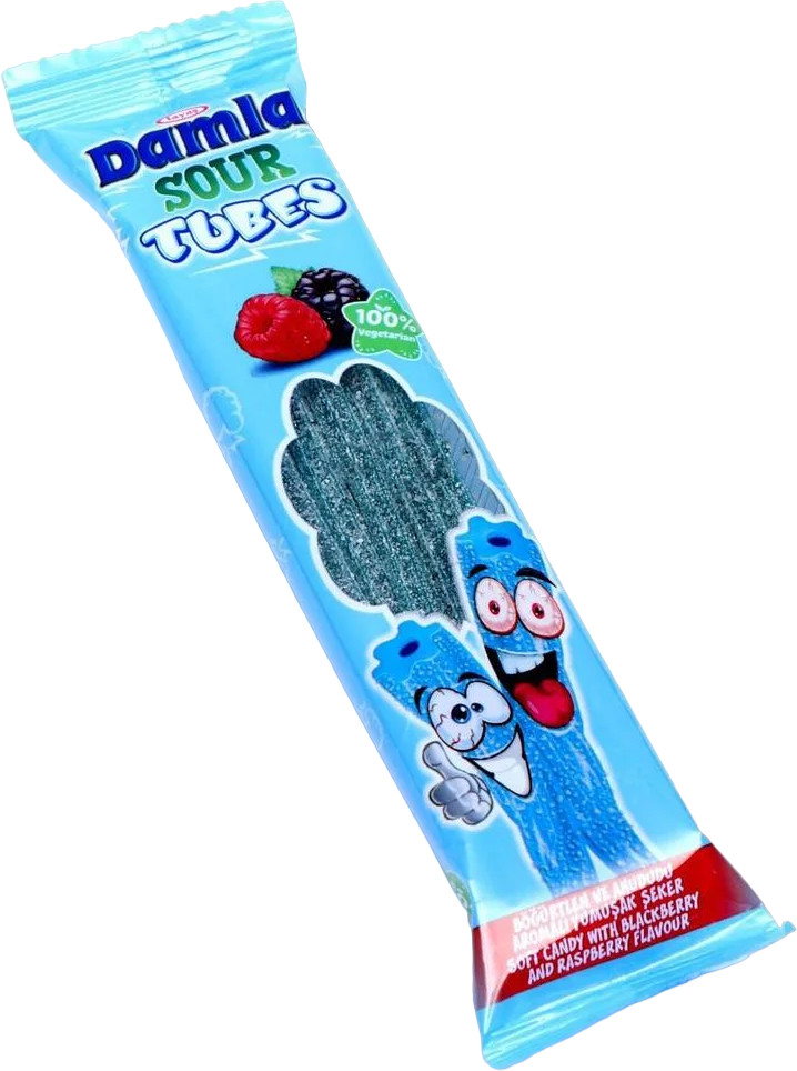 Мармелад жевательный в кислой обсыпке «Sour Tubes Blackberry» | Damla | Tayas