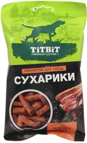 Лакомство для собак «Сухарики с беконом» | TiTBiT