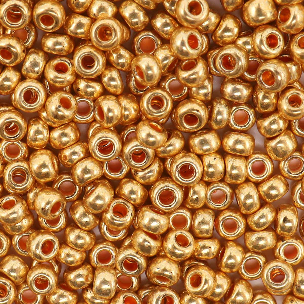 Бисер непрозрачный металлик, цвет 18581 золотой | Preciosa