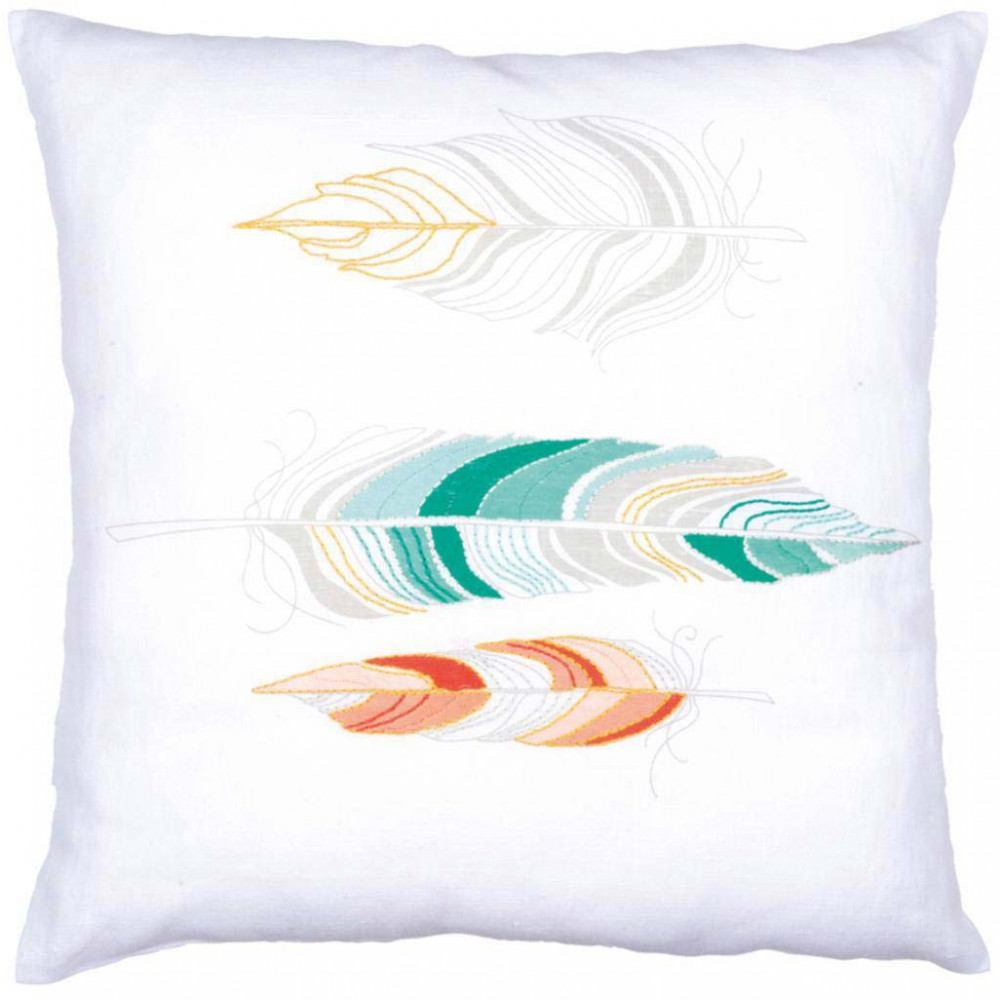 Набор для вышивания подушки «Перья» | Vervaco