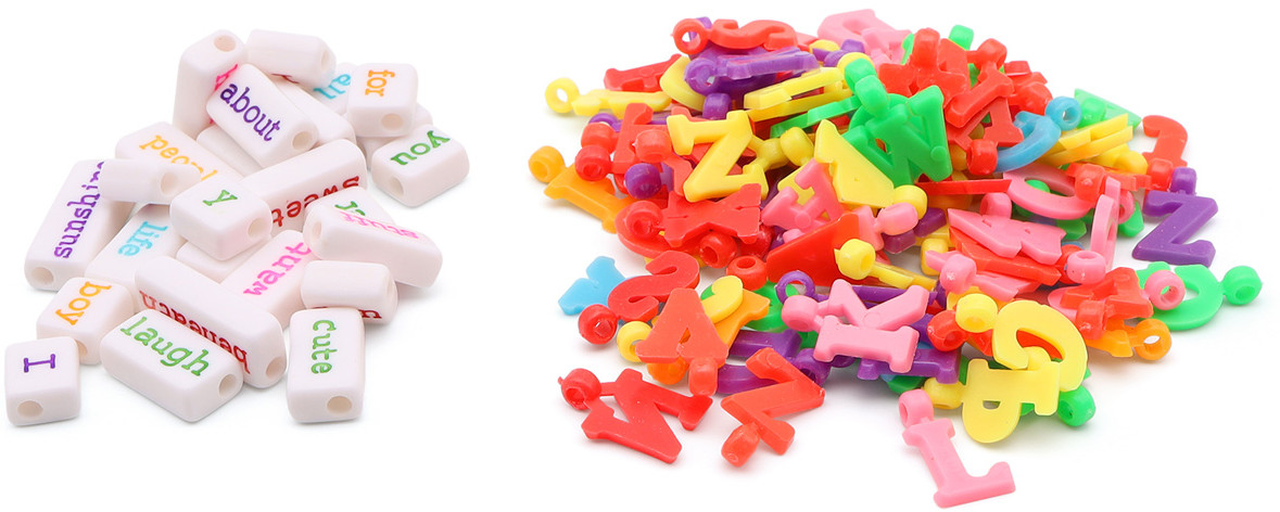 Набор бусин с английскими буквами и словами | Astra&Craft