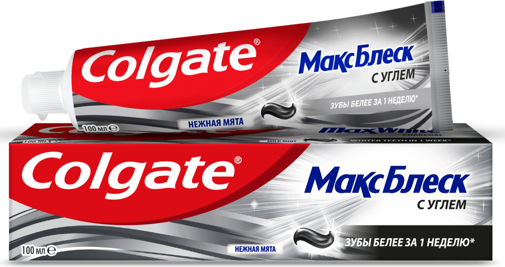Зубная паста со вкусом нежной мяты «Макс Блеск с Углем» | Colgate-Palmolive