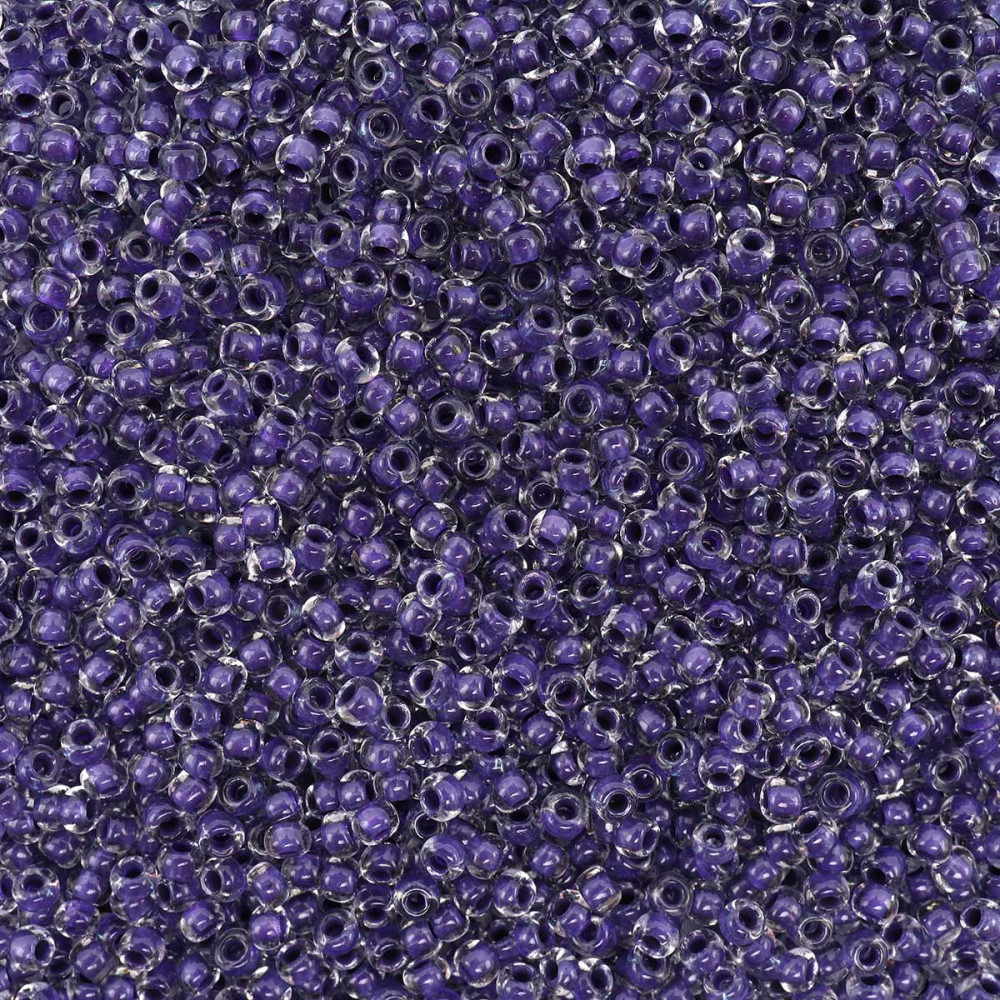 Бисер прозрачный с цветным центром, 38428 фиолетовый | Preciosa