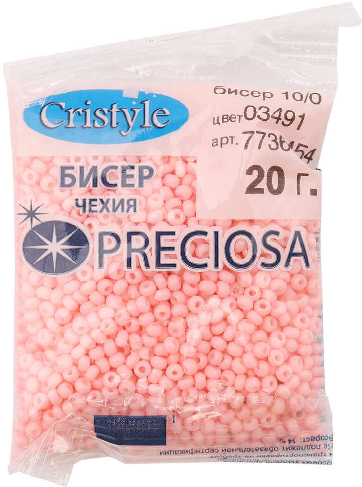 Бисер мелованный, цвет 03491 персиково-розовый | Preciosa