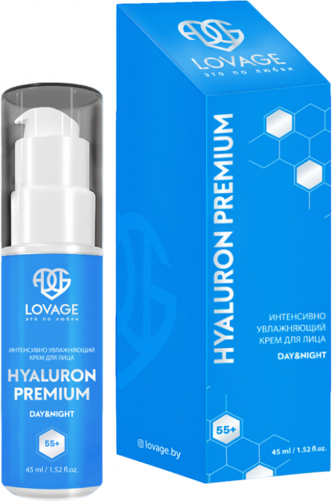Крем для лица с пептидами и морскими минералами «Day and Night» | Hyaluron Premium | Lovage