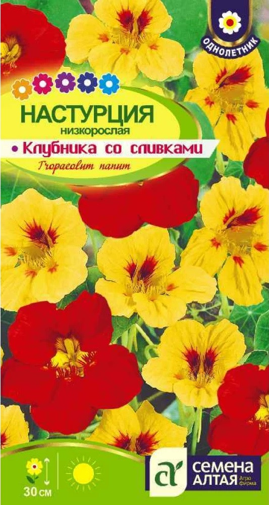 Настурция «Клубника со сливками» | Семена Алтая