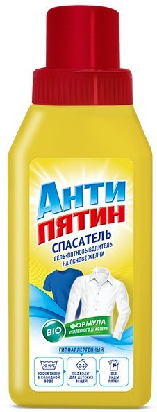 Гель-пятновыводитель на основе натуральной желчи «Спасатель» | Антипятин