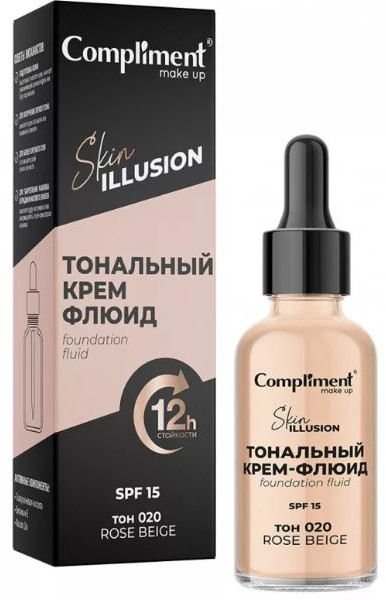 Тональный крем-флюид, тон 020 Бежево-розовый | Compliment