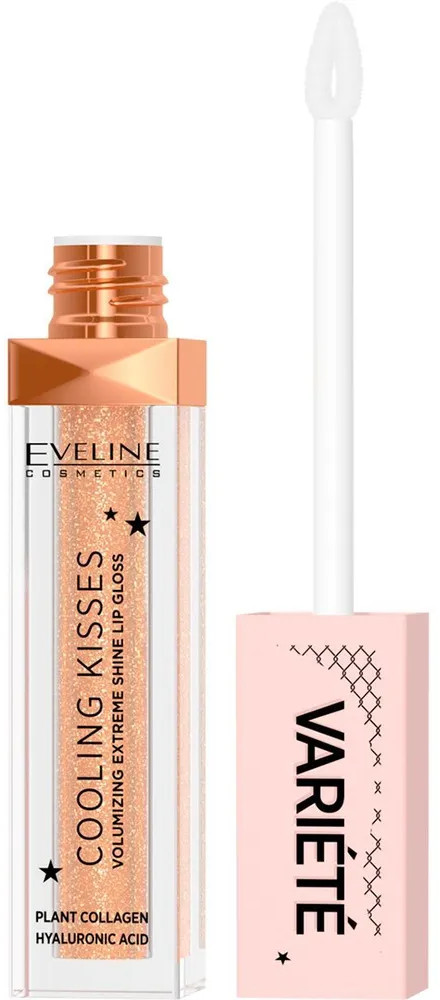 Блеск-плампер для губ охлаждающий «Cooling Kisses», тон 01 Ice Mint | Variete | Eveline Cosmetics