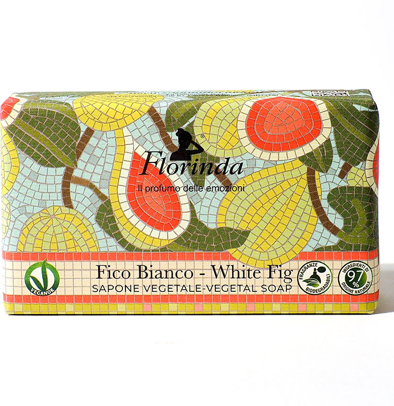 Мыло туалетное «Fico Bianco, белый инжир» | Итальянская мозаика | Florinda