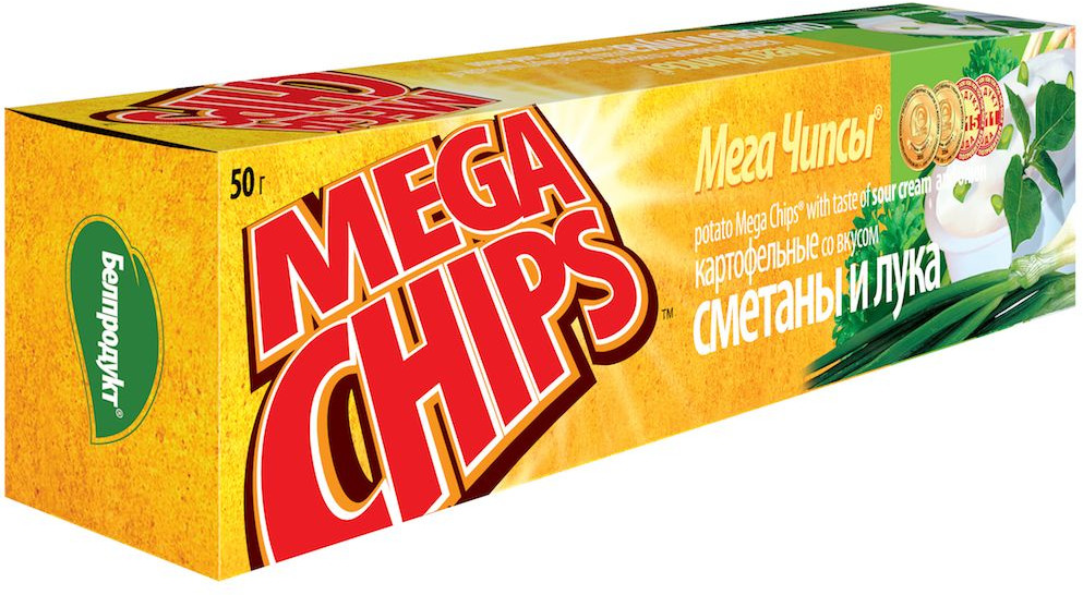 Чипсы-пластины картофельные «Сметана и лук» | MegaChips