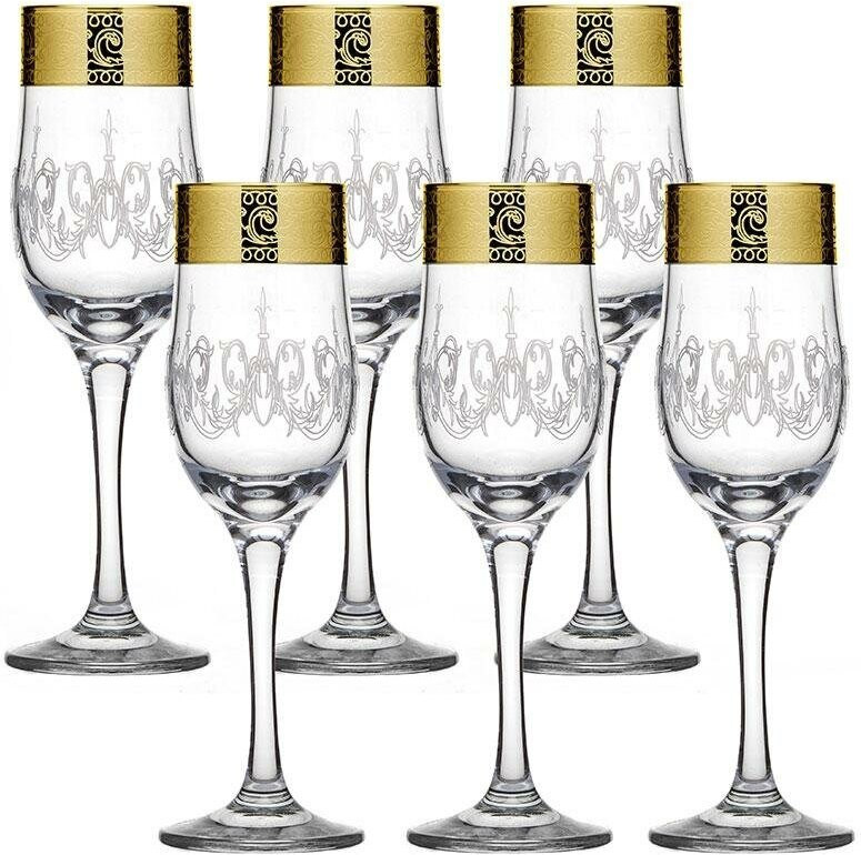 Набор бокалов для шампанского «Венеция» | Венеция | Гусь-Хрустальный