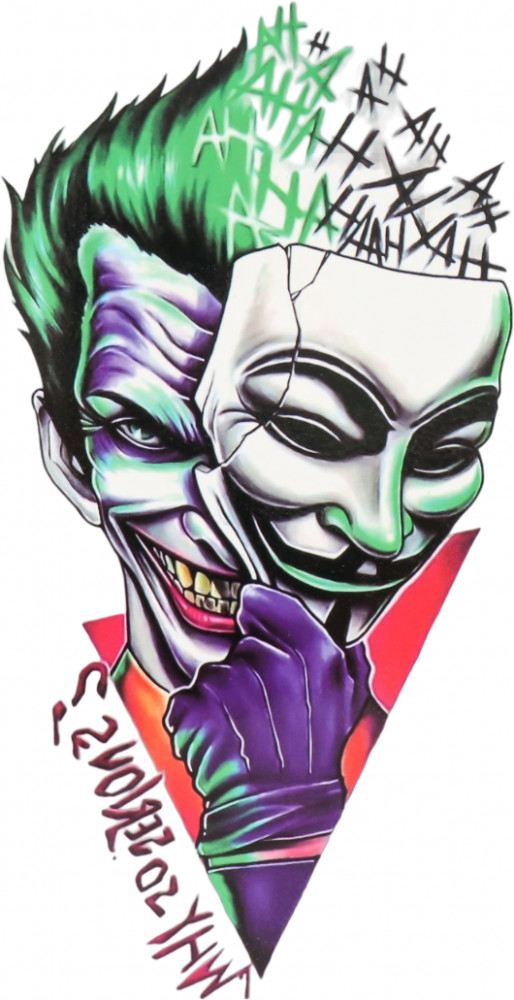 Татуировка на тело «Джокер — два лица»