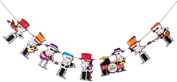 Гирлянда-растяжка «Музыкальные скелетоны» | Серпантин