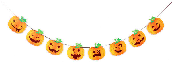 Гирлянда-растяжка «Злые тыквы» | Серпантин