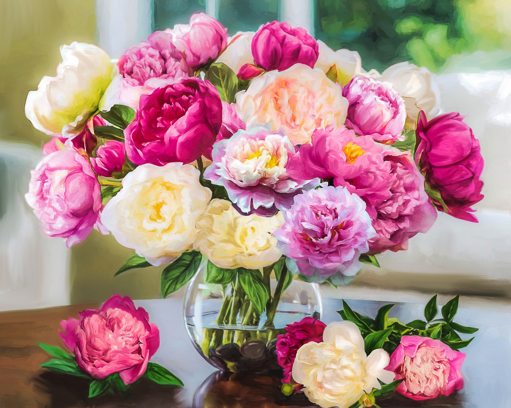 Картина по номерам «Яркие пионы» | Арт Фея