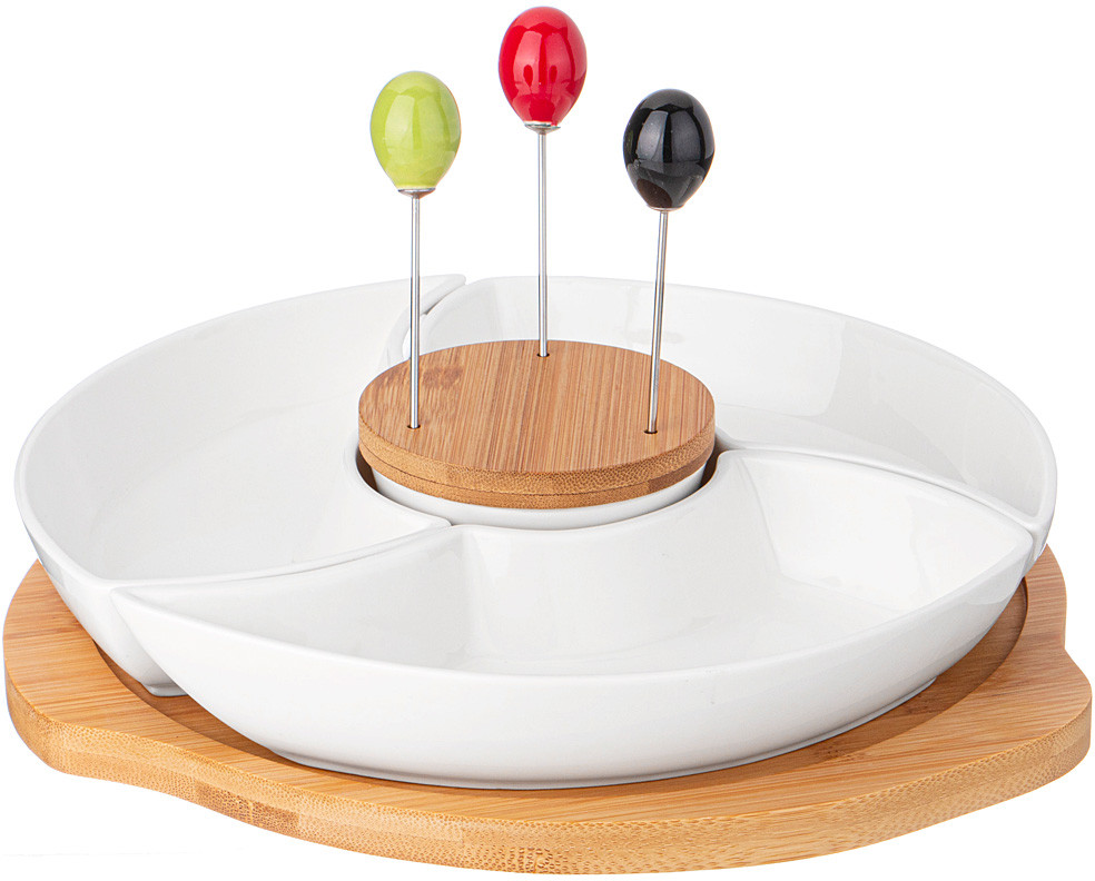 Менажница на подставке вращающаяся с вилочками «Native» | Native | Lefard