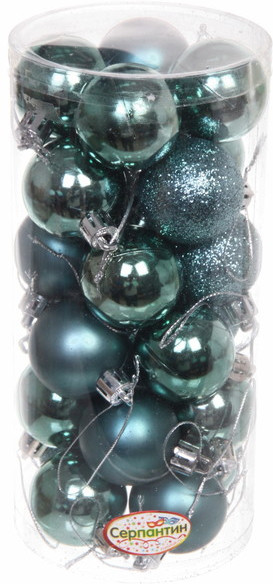 Набор шаров ёлочных «Микс фактур» | Серпантин