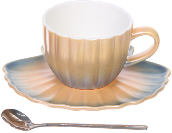 Чайная пара с ложкой «Ракушка»