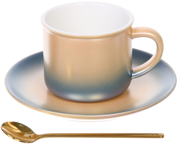 Чайная пара с ложкой «Северное сияние»