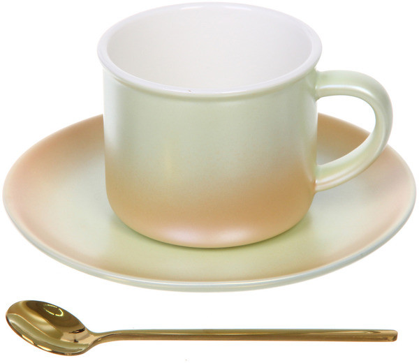 Чайная пара с ложкой «Северное сияние»